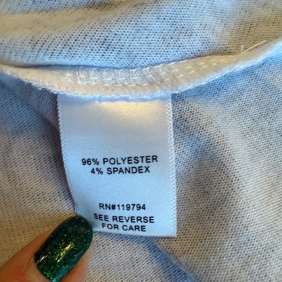 One World Live and Let Live Studded 3/4 Sleeve Top Women's Size Medium - Picture 10 of 15